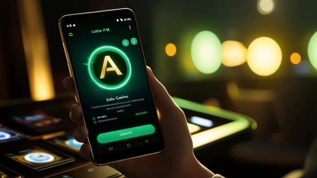 Κινητό Android με λήψη APK σε σκοτεινό περιβάλλον καζίνο